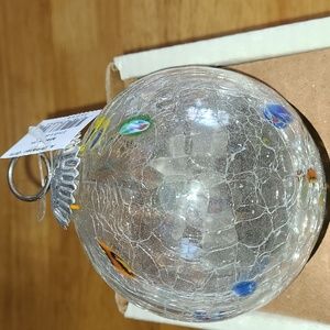 VERY BEAUTIFUL MADE IN INDIA HEAVY CRACKLE WITH PAINT SPLATER CHRISTMAS ORNAMENT